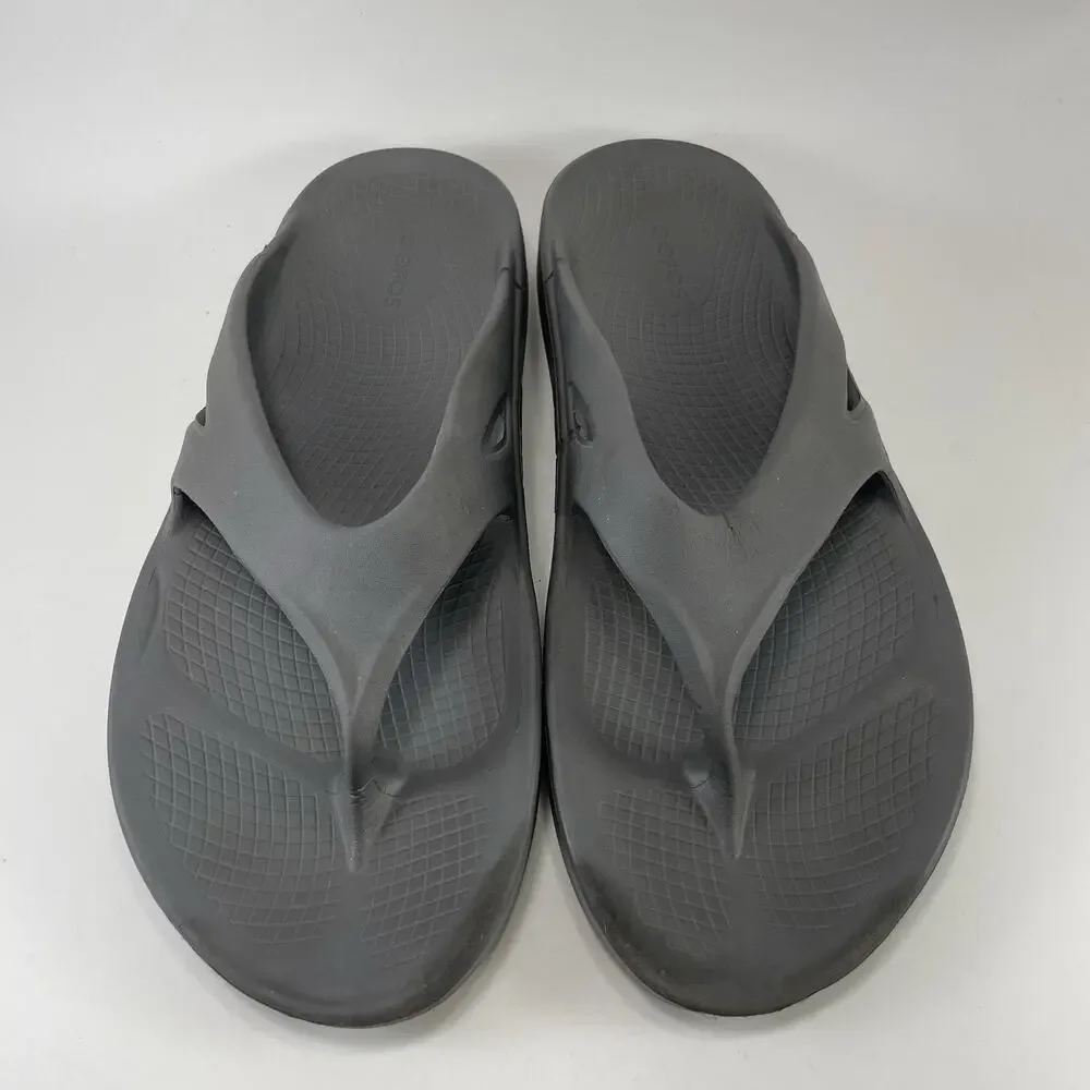 Oofos OOriginal Mens Size 10 Gray Recovery Flip Flops Sandals Sport Men